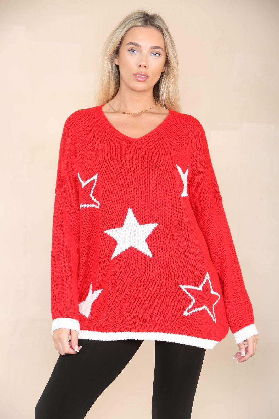 Star Soft Knit Lagenlook Jumper Top