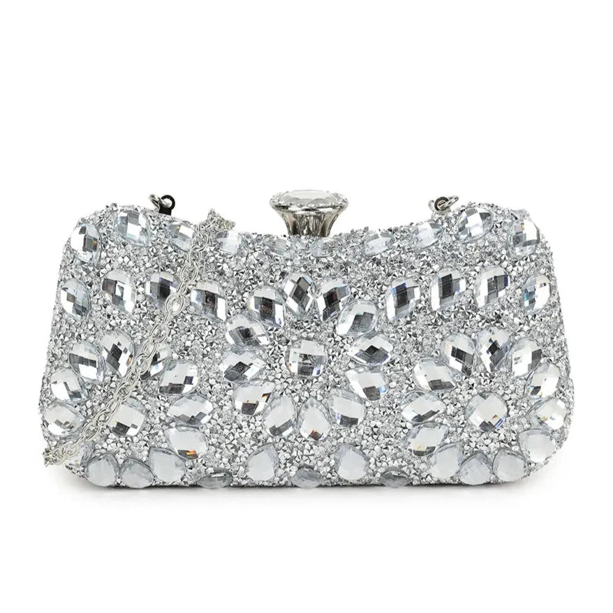 Diamonds Pearls Diamante Bridal Clutch Bag