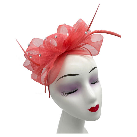 A Mesh Bow Fascinator with Diamante