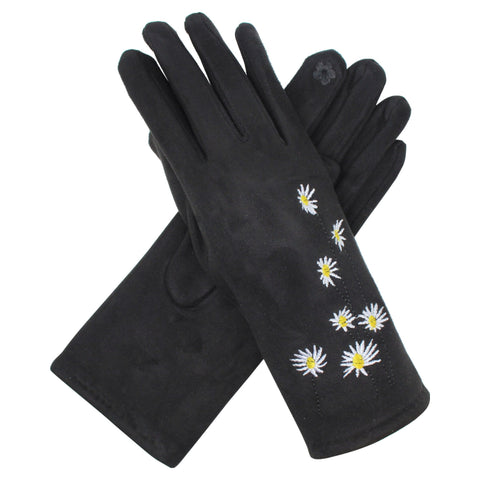 Fashion Cosy Flower Print Soft Gloves