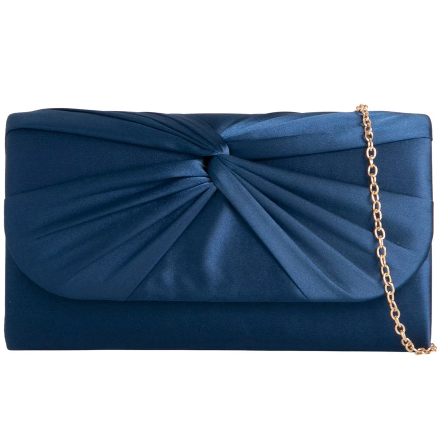 Satin Pleated Evening Prom Party Clutch Bag