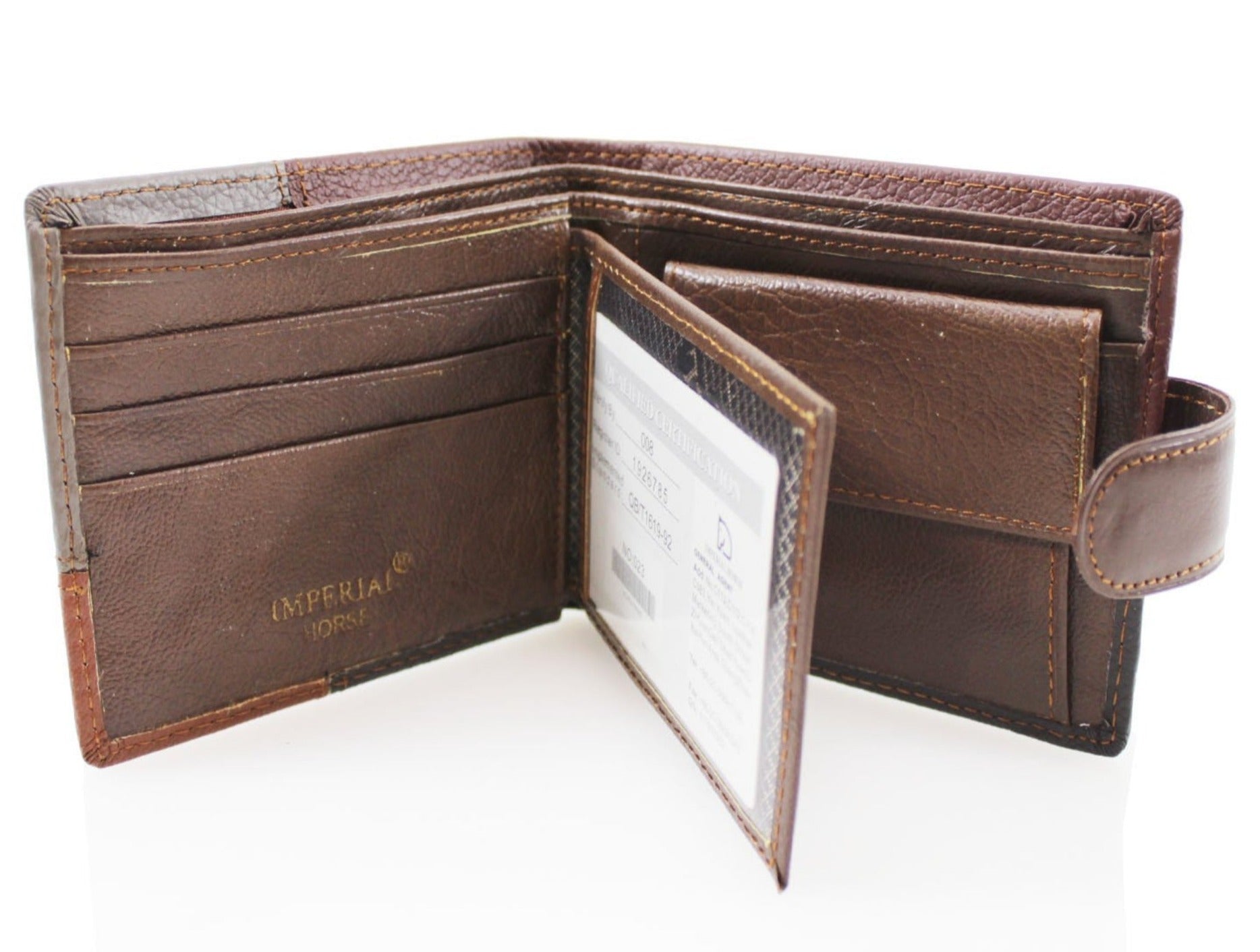 Men's Leather Bifold Zip Wallet uk a2zukfashion