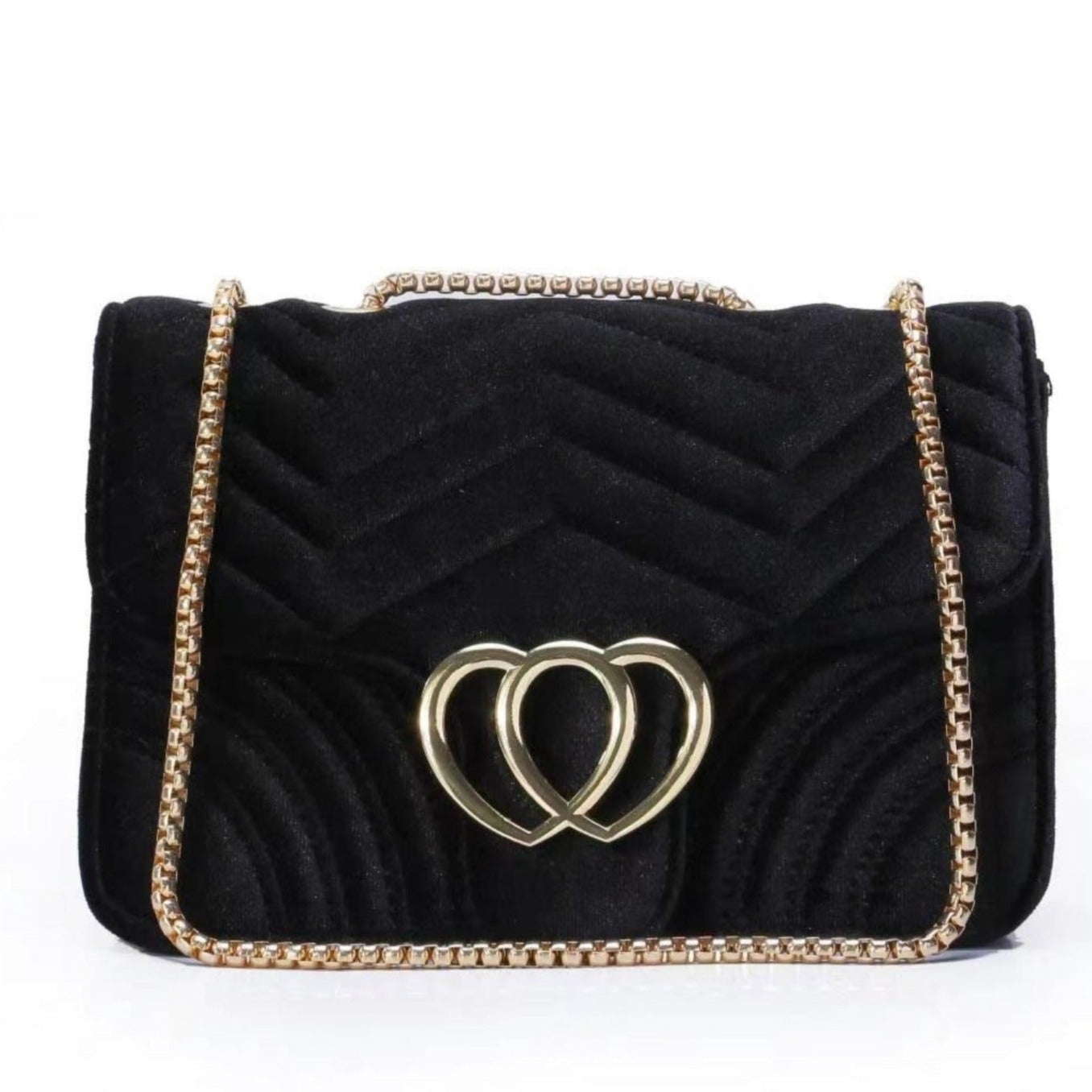 Luxury Velvet Heart Shoulder/Clutch Bag